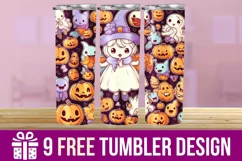 3D Halloween Doll Pumpkin Tumbler Wrap Designs Product Image 1