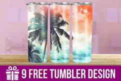 3D Summer Tumbler Wrap Designs, Sublimation Designs Product Image 1