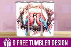 3D Parrot Watercolor Splash Tumbler Wrap Designs Product Image 1