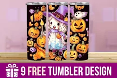 3D Halloween Pumpkin Tumbler Wrap Designs Product Image 1