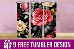 3D Flowers Tumbler Wrap Designs, Sublimation Design Product Image 1