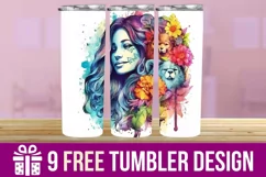 3D Lady Tumbler Wrap Designs, Sublimation Designs Product Image 1