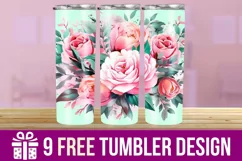 3D Flowers Tumbler Wrap Designs, Sublimation Designs Product Image 1