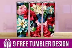 3D Paper Flower Tumbler Wrap Designs Product Image 1