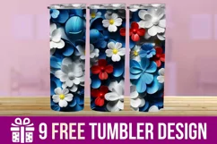 3D Paper Flower Tumbler Wrap Designs Product Image 1
