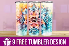 3D Mandala Tumbler Wrap Designs, Sublimation Tumbler Wraps Product Image 1