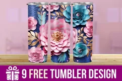 3D Watercolor Flower Splash Tumbler Wrap Designs Product Image 1