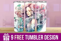 3D Floral Lady Tumbler Wrap , Sublimation Designs Product Image 1