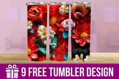 3D Paper Flower Tumbler Wrap Designs Product Image 1