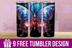 3D Butterfly Tumbler Wrap Designs, Sublimation Designs Product Image 1