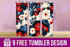 3D Paper Flower Tumbler Wrap Designs Product Image 1