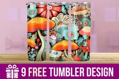 3D Mushroom Tumbler Wrap Designs Product Image 1