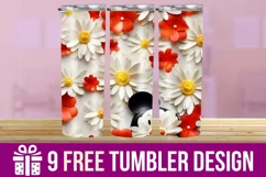 3D Paper Flower Tumbler Wrap Designs Product Image 1