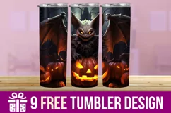 3D Halloween Pumpkin Tumbler Wrap Designs Product Image 1