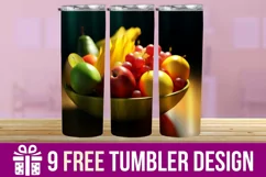 3D Fruits Tumbler Wrap Designs, Sublimation Designs Product Image 1