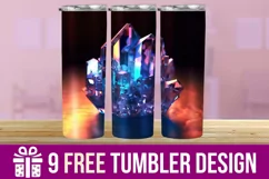 3D Crystal Tumbler Wrap Designs, Sublimation Designs Product Image 1