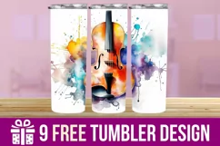 3D Guitar Tumbler Wrap Designs, Sublimation Designs Product Image 1