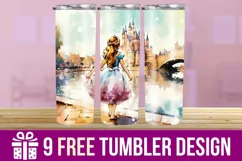 3D Baby Princess Tumbler Wrap Designs Product Image 1