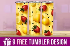 3D Strawberry Tumbler Wrap Designs, Sublimation Designs Product Image 1