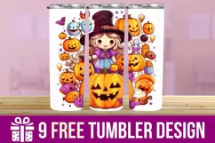 3D Halloween Pumpkin Tumbler Wrap Designs Product Image 1