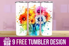 3D Sunflower Tumbler Wrap Designs, Sublimation Tumbler Wraps Product Image 1