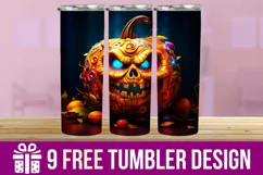 3D Halloween Pumpkin Tumbler Wrap Designs Product Image 1