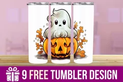 3D Halloween Pumpkin Tumbler Wrap Designs Product Image 1