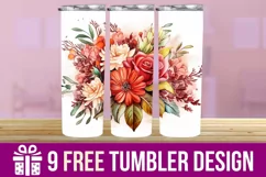 3D Beautiful Flowers Tumbler Wrap , Sublimation Designs Product Image 1