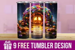 3D Halloween Pumpkin Tumbler Wrap Designs Product Image 1