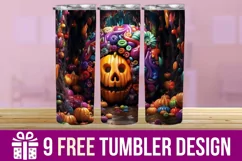 3D Halloween Pumpkin Tumbler Wrap Designs Product Image 1