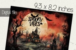 Halloween tumbler wrap, Sublimation PNG design, Spooky vibes Product Image 2