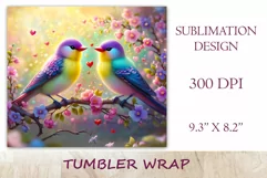 Elevate your tumbler style with our lovebird-themed wrap. Vibrant design, tenderly embracing birds, embodies the beauty of love in every sip. Beautiful vibrant sublimation is also perfect for printing greeting cards, backgrounds, journals and many other.