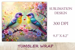 Elevate your tumbler style with our lovebird-themed wrap. Vibrant design, tenderly embracing birds, embodies the beauty of love in every sip. Beautiful vibrant sublimation is also perfect for printing greeting cards, backgrounds, journals and many other.