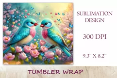 Elevate your tumbler style with our lovebird-themed wrap. Vibrant design, tenderly embracing birds, embodies the beauty of love in every sip. Beautiful vibrant sublimation is also perfect for printing greeting cards, backgrounds, journals and many other.