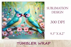 Elevate your tumbler style with our lovebird-themed wrap. Vibrant design, tenderly embracing birds, embodies the beauty of love in every sip. Beautiful vibrant sublimation is also perfect for printing greeting cards, backgrounds, journals and many other.