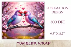 Elevate your tumbler style with our lovebird-themed wrap. Vibrant design, tenderly embracing birds, embodies the beauty of love in every sip. Beautiful vibrant sublimation is also perfect for printing greeting cards, backgrounds, journals and many other.