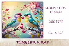Elevate your tumbler style with our lovebird-themed wrap. Vibrant design, tenderly embracing birds, embodies the beauty of love in every sip. Beautiful vibrant sublimation is also perfect for printing greeting cards, backgrounds, journals and many other