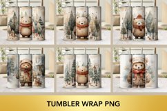 8 PNG christmas bear tumbler wrap - Animal tumbler Bundle Product Image 1
