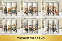 christmas Animals tumbler wrap Straight, Animal tumbler png Product Image 1