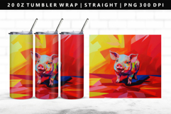 Pig 20oz Tumbler Wrap | Sublimation PNG Design Product Image 1