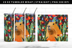 Capybara 20oz Tumbler Wrap | Sublimation PNG Design Product Image 1