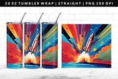 Rocket 20oz Tumbler Wrap | Sublimation PNG Design Product Image 1