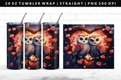 Owl 20oz Tumbler Wrap | Sublimation PNG Design Product Image 1