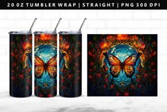 Butterfly 20oz Tumbler Wrap | Sublimation PNG Design Product Image 1