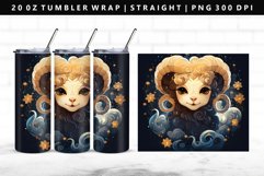 Aries 20oz Tumbler Wrap | Sublimation PNG Design Product Image 1