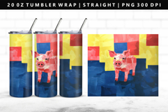 Pig 20oz Tumbler Wrap | Sublimation PNG Design Product Image 1
