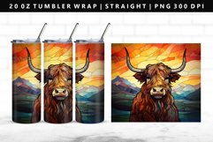 Highland Cow 20oz Tumbler Wrap | Sublimation PNG Design Product Image 1
