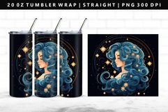 Aquarius 20oz Tumbler Wrap | Sublimation PNG Design Product Image 1