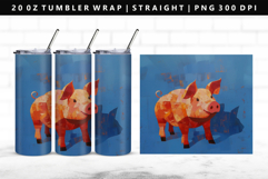 Pig 20oz Tumbler Wrap | Sublimation PNG Design Product Image 1