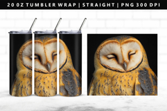 Owl 20oz Tumbler Wrap | Sublimation PNG Design Product Image 1
